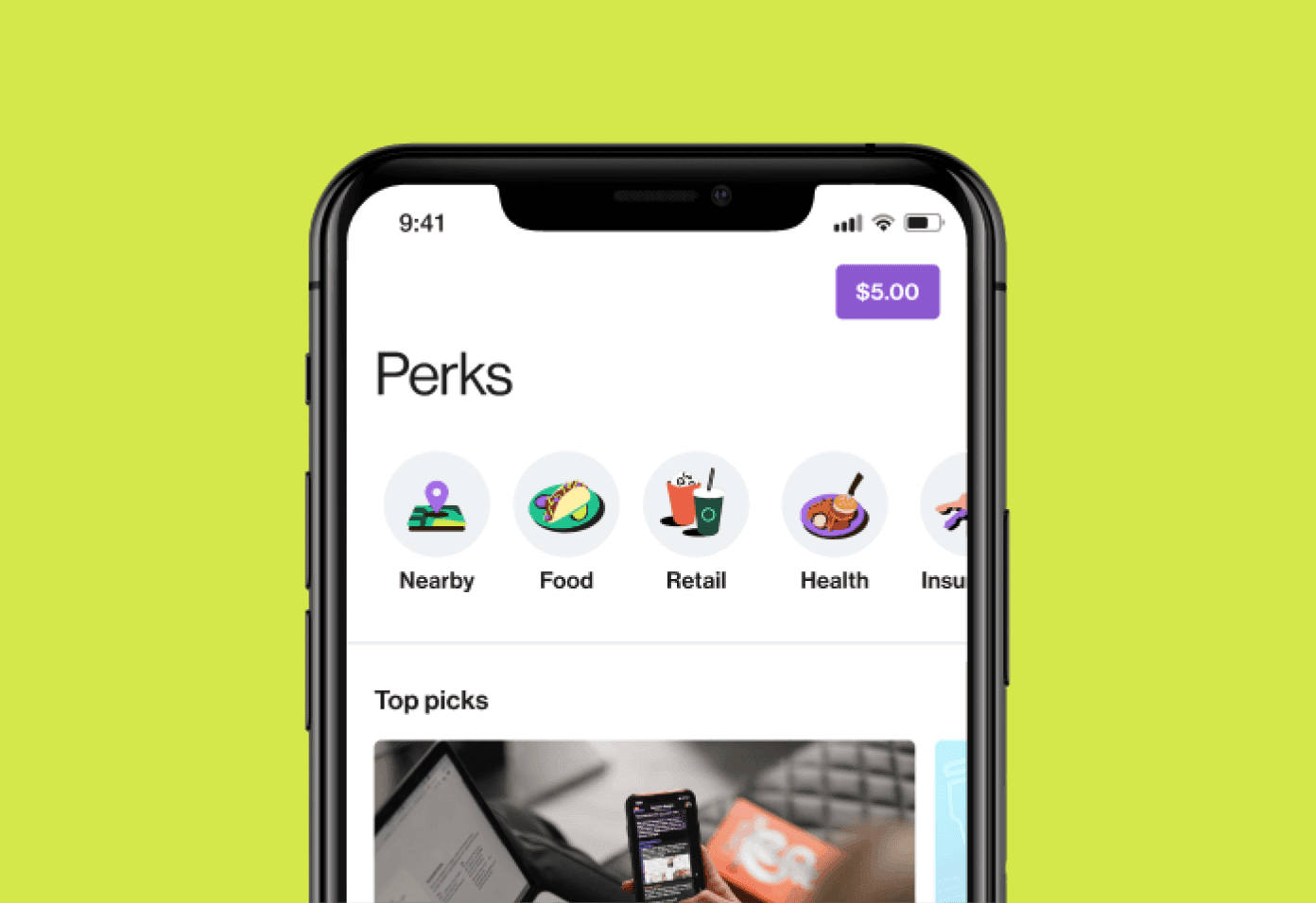 Varo App Perks Tab