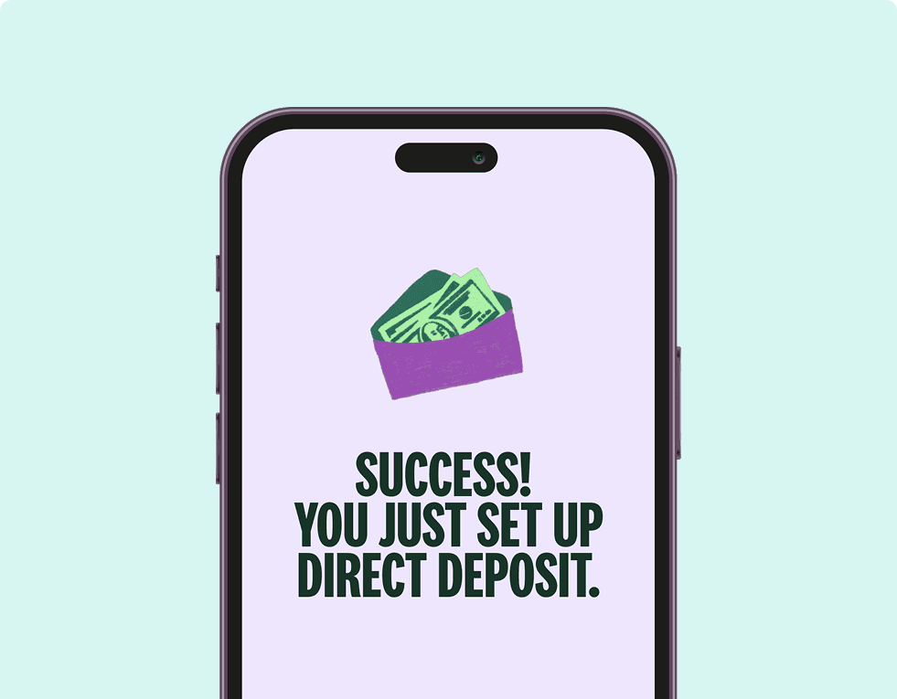 Direct Deposit Success Screen