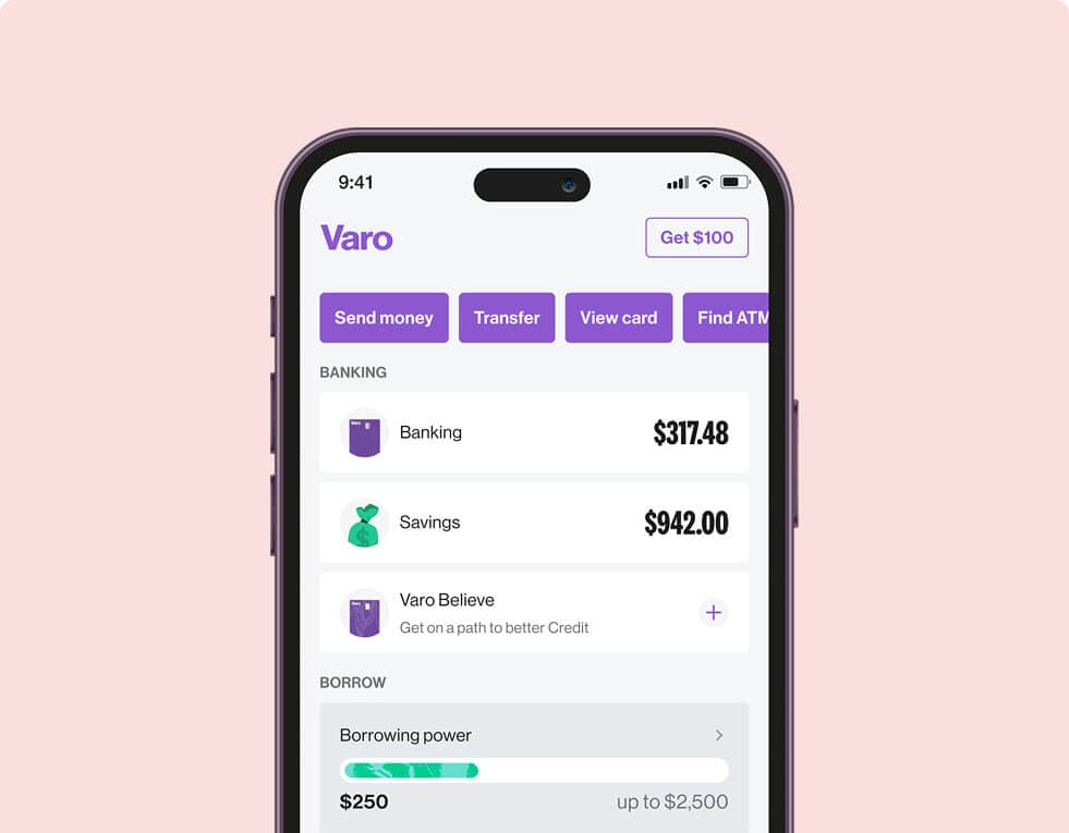 Varo Home Screen–HYSA